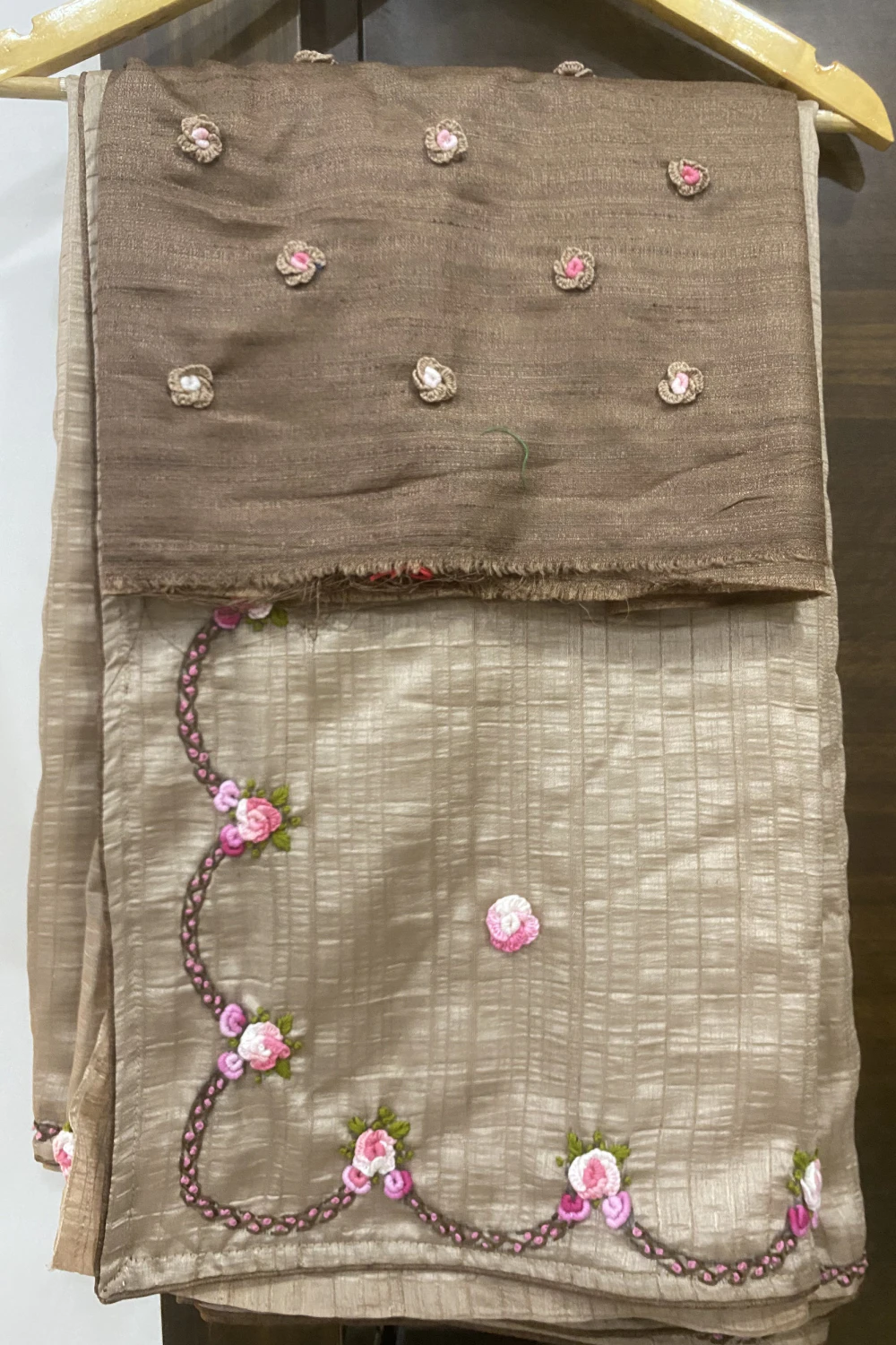 coco silk thread work saree