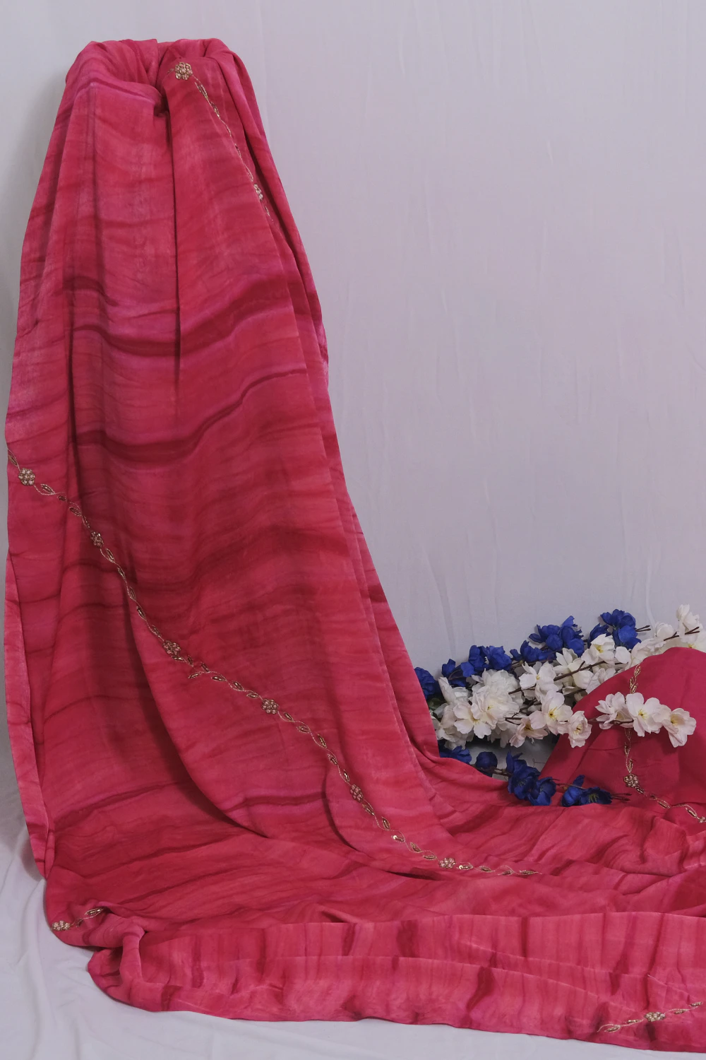 Wine colour gaji silk highlight handwork saree