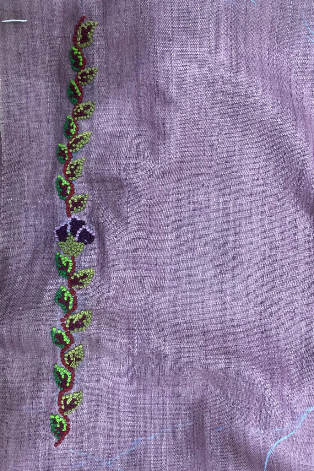 Lavender Silk Crepe Knot Work Saree