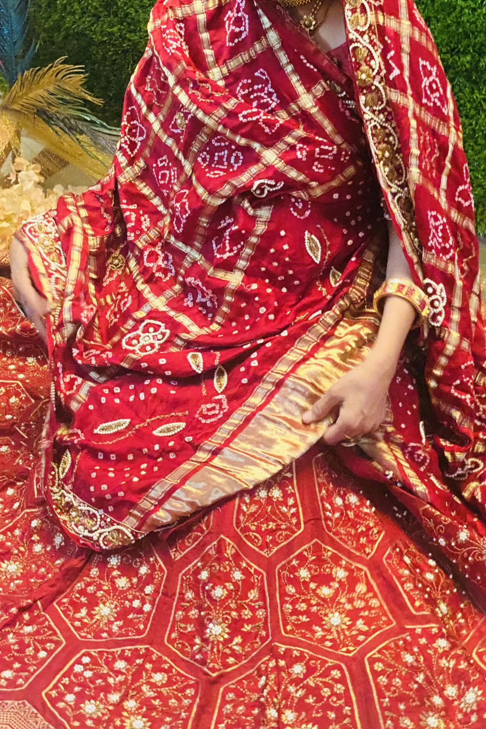 Maroon Red Banarasi Silk Zardose Lehenga Set