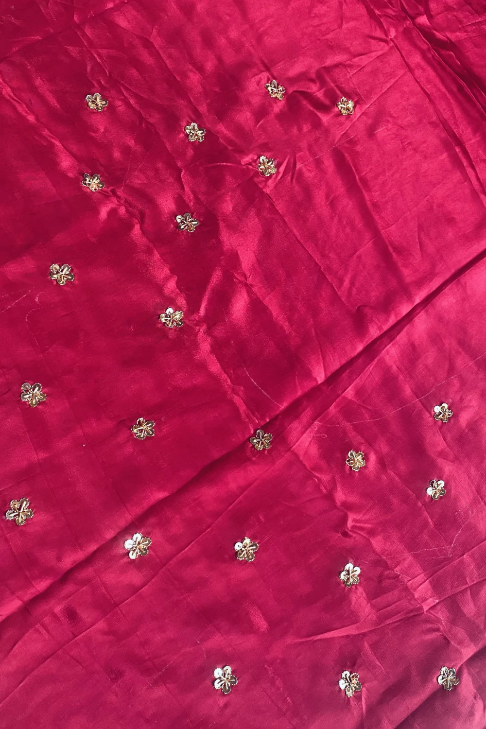 Red Silk Mixed Handwork Lehenga Set