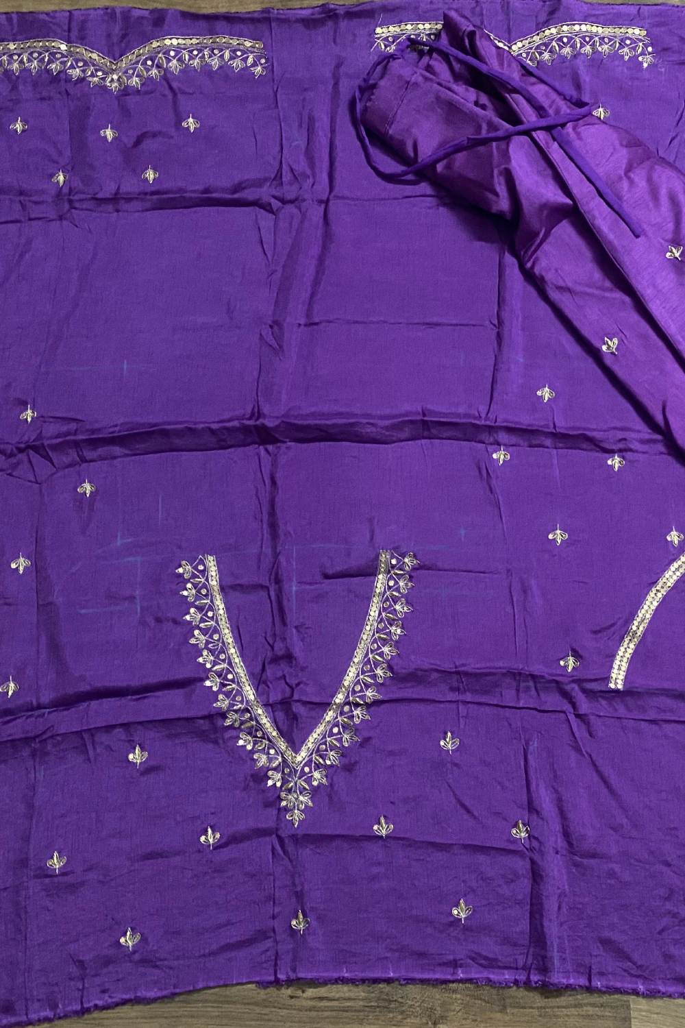 Purple silk kasab handwork lehenga set