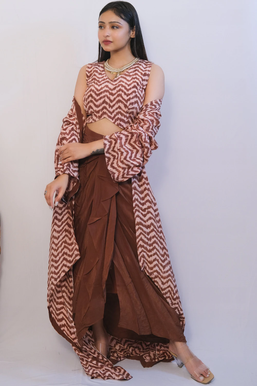 Coco with pink dhoti set