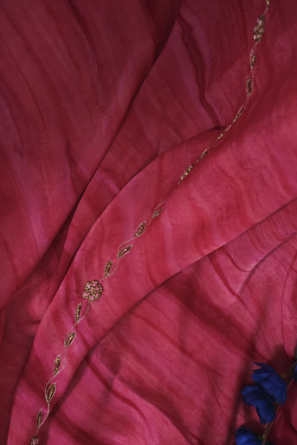 Wine colour gaji silk highlight handwork saree